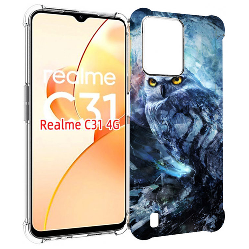 Чехол MyPads замороженная-сова для OPPO Realme C31 задняя-панель-накладка-бампер