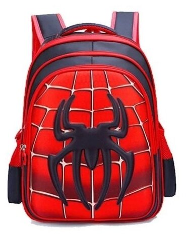 Рюкзачок детский 28*10*33 см красный/Школьный рюкзак жесткий Человек Паук/Школьный рюкзак