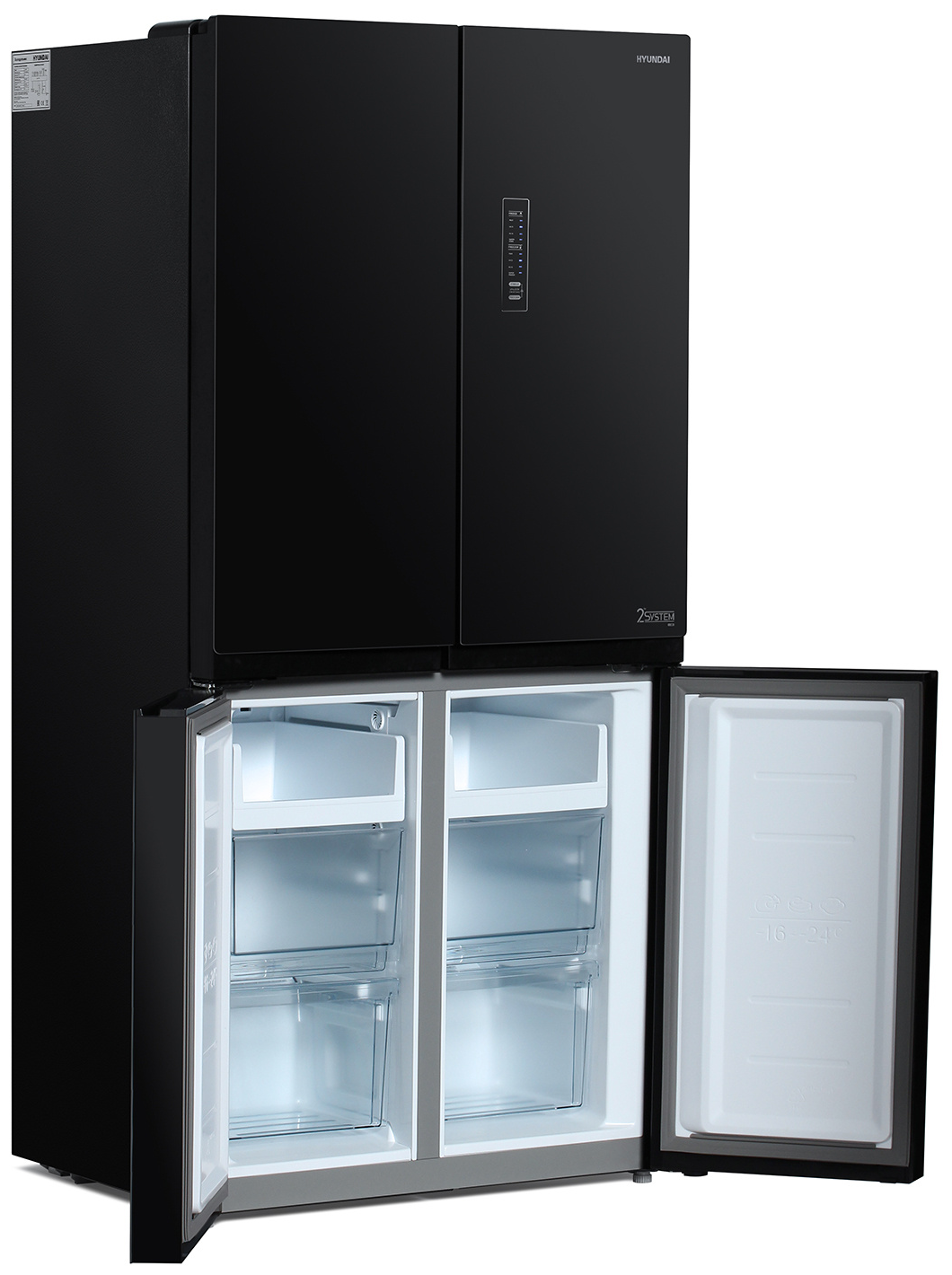 Холодильник Hyundai CM5005F, черное стекло - фотография № 6