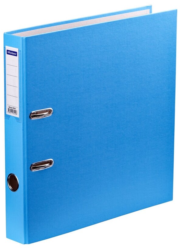 Папка-регистратор OfficeSpace, 50 мм, бумвинил, с карманом на корешке, голубая