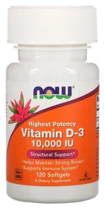 Vitamin D3, 10000 МЕ, 120 шт.