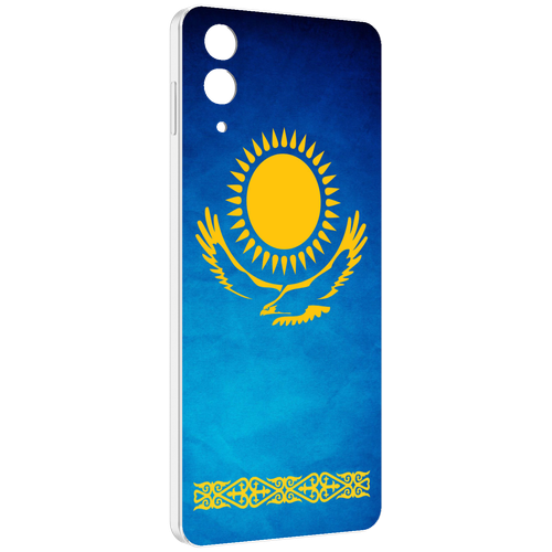 чехол mypads герб казахстана для samsung galaxy s23 задняя панель накладка бампер Чехол MyPads герб и флаг казахстана для Samsung Galaxy Z Flip 4 (SM-F721) задняя-панель-накладка-бампер