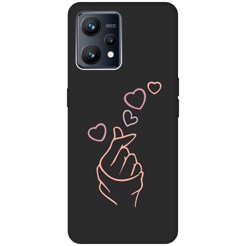 Матовый Soft Touch силиконовый чехол на Realme 9 / Рилми 9 с 3D принтом K-Heart черный матовый soft touch силиконовый чехол на realme 9 рилми 9 с 3d принтом kiss черный