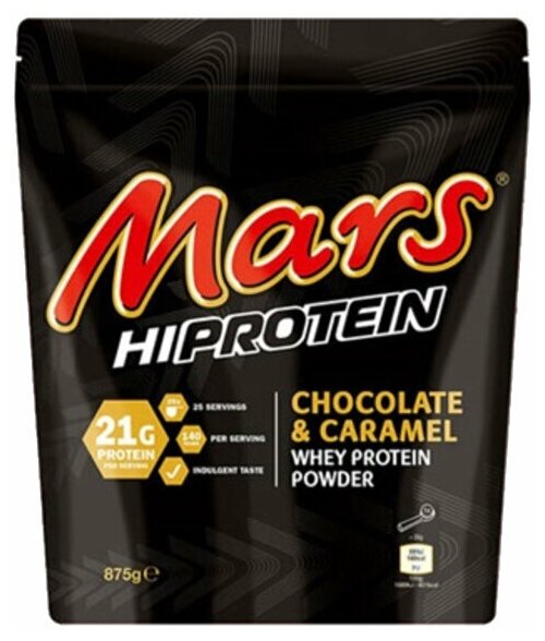 Протеиновая смесь для приготовления напитков и выпечки Mars Hi Protein Whey Powder, 875г / Белок для похудения и набора мышечной массы / Для мужчин и женщин