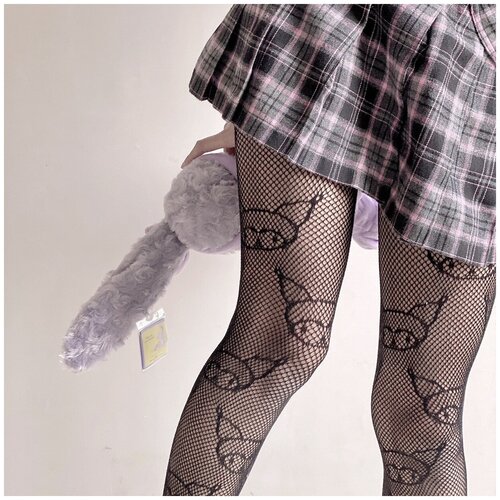 Колготки Куроми Kuromi Хеллоу Китти Hello Kitty в сеточку 340₽