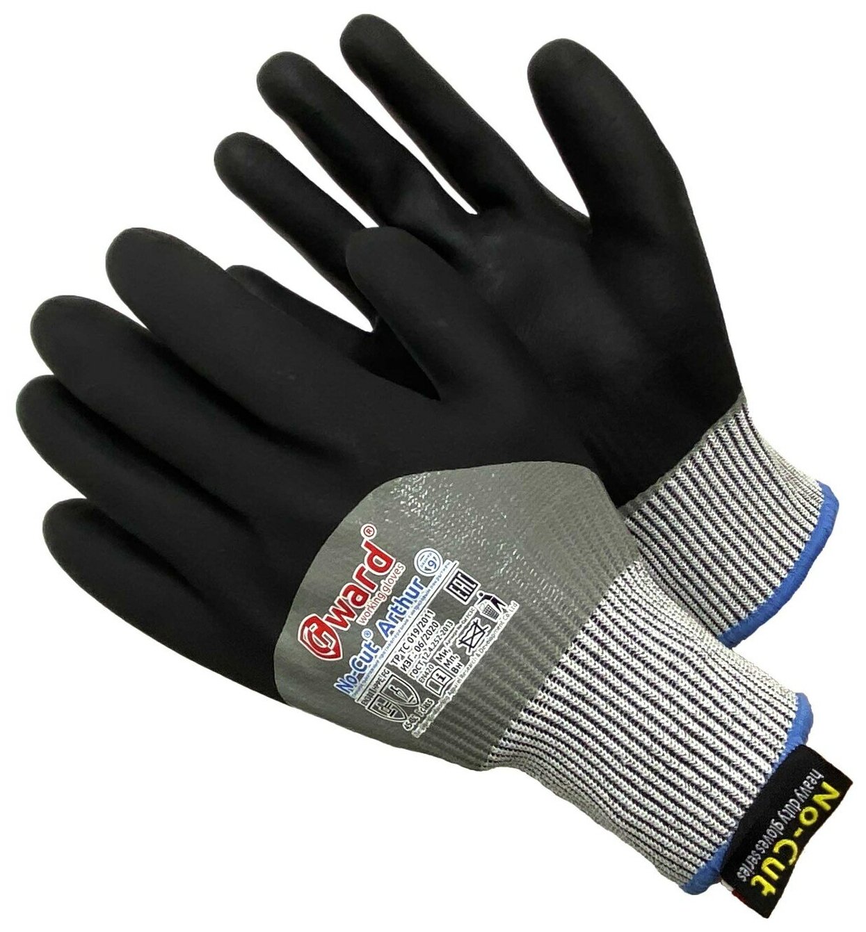 фото Усиленная противопорезная нитриловая перчатка Gward No-Cut Arthur 2 пары