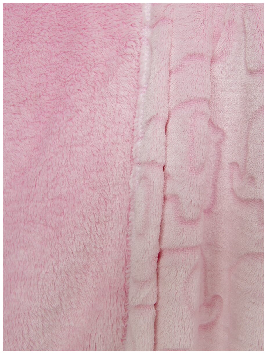 Плед детский для новорожденных теплый плюшевый 100х118 см розовый Маленький Мягкий, на выписку, в коляску, одеяло для малыша Велсофт "Слонки" Baby Nice
