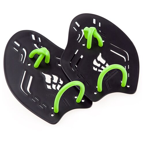 Лопатки для плавания MAD WAVE Trainer Paddles Extreme, black/green