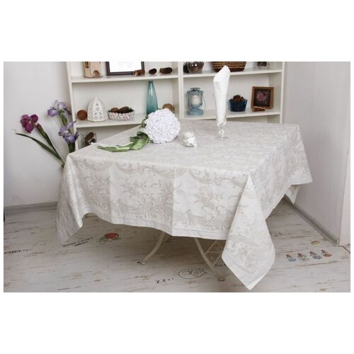 170х170 Квадратная жаккардовая скатерть Кружева скатерть 170х170