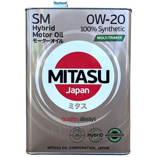 MITASU Mitasu 0w20 4l Масло Моторное Moly-Trimer Hybrid Api Sm/Ilsac Gf-4/Acea A1/B1-04 Синт