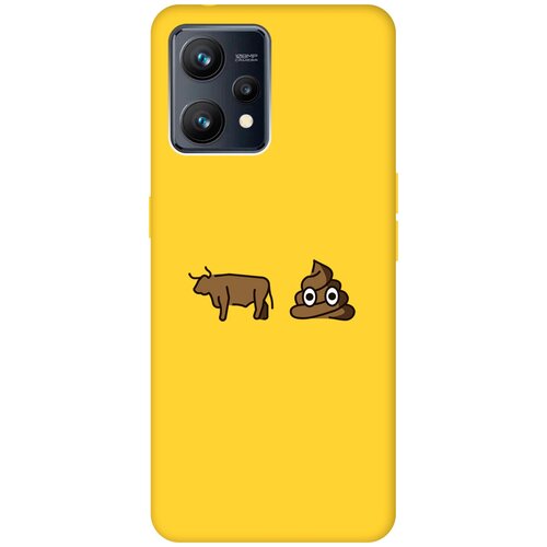 Матовый чехол Bull and Poo для Realme 9 / Рилми 9 с 3D эффектом желтый матовый чехол bull and poo для realme 10 pro реалми 10 про с 3d эффектом черный