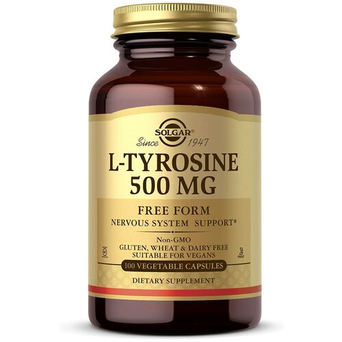 фото L-тирозин solgar l-tyrosine 500 мг 100 капсул