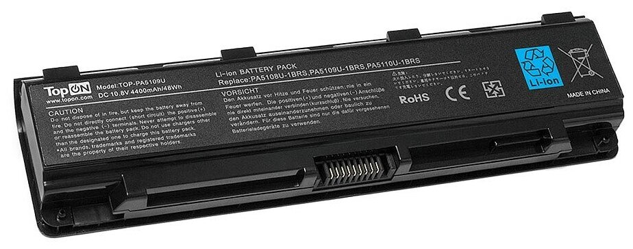 Аккумулятор для ноутбука Toshiba Satellite C40 C45 C50 C70 Pro C70 C75 Series (10.8V 4400mAh 48Wh). PN: PA5109U-1BRS PA5023U