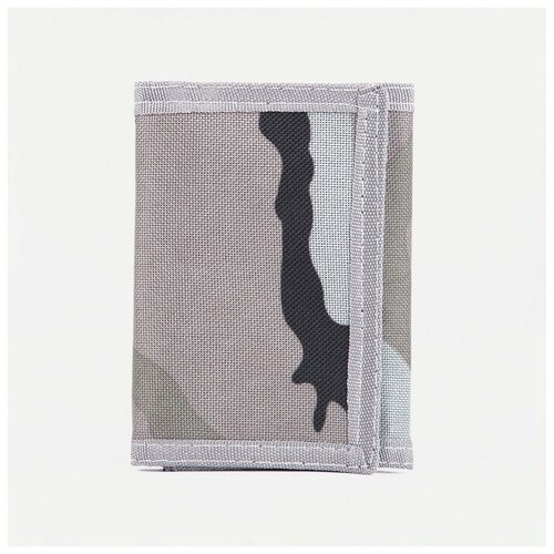 фото Кошелек детский милитари, 12*1*8 см, 2 отдела на липучке, серый mva