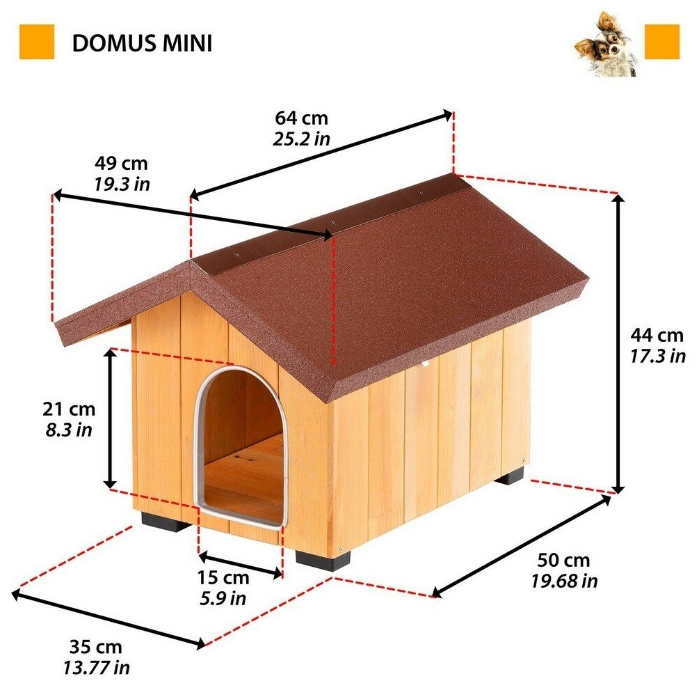 Будка для собак DOMUS MINI деревянная - фотография № 12