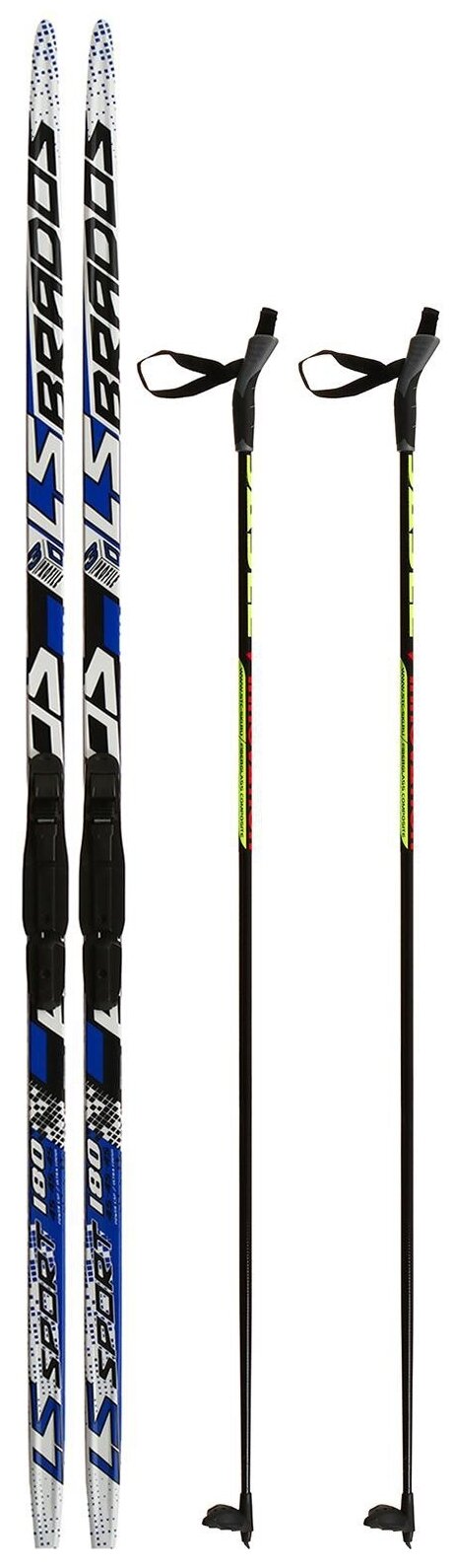 Беговые лыжи STC Полный комплект с креплением SNS, 180 см, микс