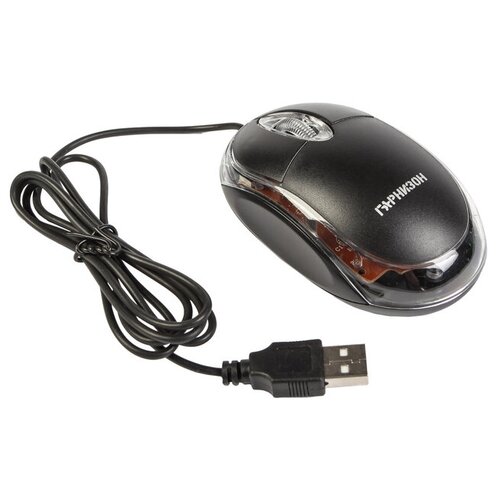 Мышь Гарнизон GM-100 проводная оптическая 1000 dpi USB чёрная 236500₽