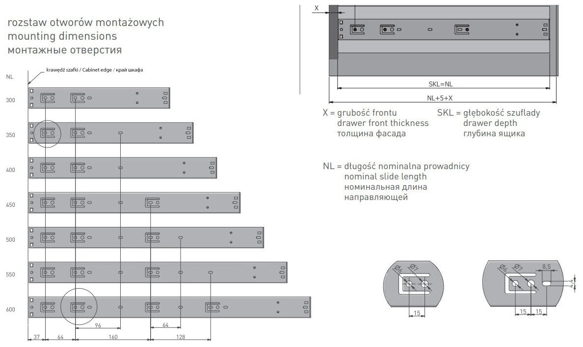 Направляющие шариковые, GTV Versalite LIGHT, PK-L-H45-450-GX с доводчиком полного выдвижения - фотография № 3