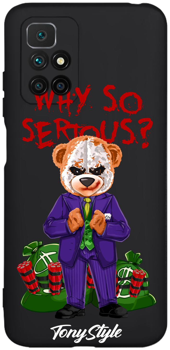 Черный силиконовый чехол для Xiaomi Redmi 10 Tony Style Why so serious