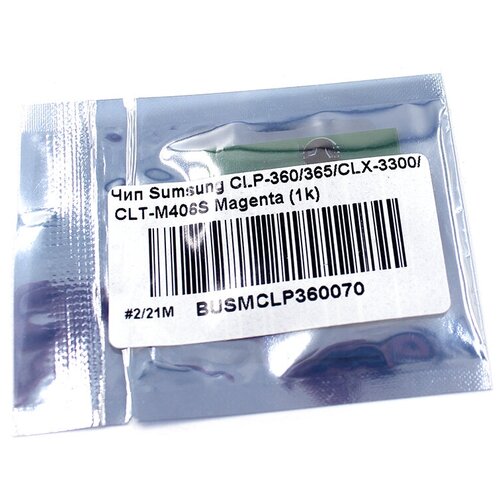 Чип TONEX CLT-M406S для Samsung CLP-360, CLP-365, CLX-3300, CLX-3305 (Пурпурный, 1000 стр.) тонер картридж cactus cs clt m406s пурпурный для samsung clp 360 365 clx 3300 3305 1000стр 1726