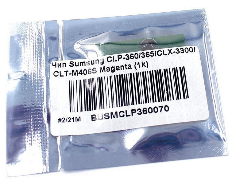 Чип TONEX CLT-M406S для Samsung CLP-360, CLP-365, CLX-3300, CLX-3305 (Пурпурный, 1000 стр.)