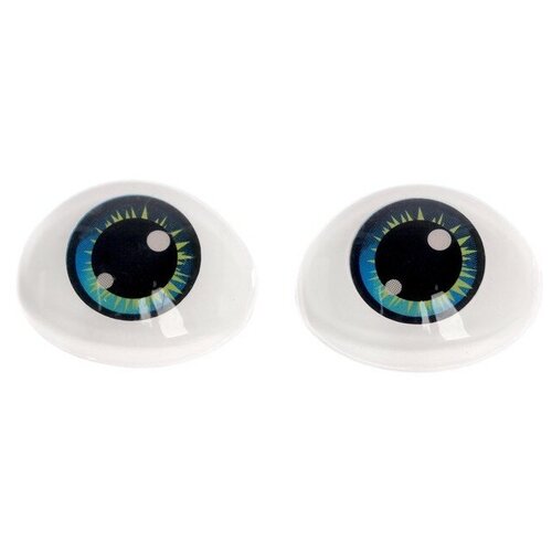 Глаза, набор 10 шт, размер 1 шт: 11,6×15,5 мм, цвет голубой