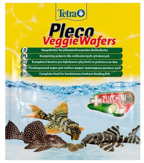 Корм для сомов и растительноядных донных рыб Tetra Pleco Veggie Wafers 15г