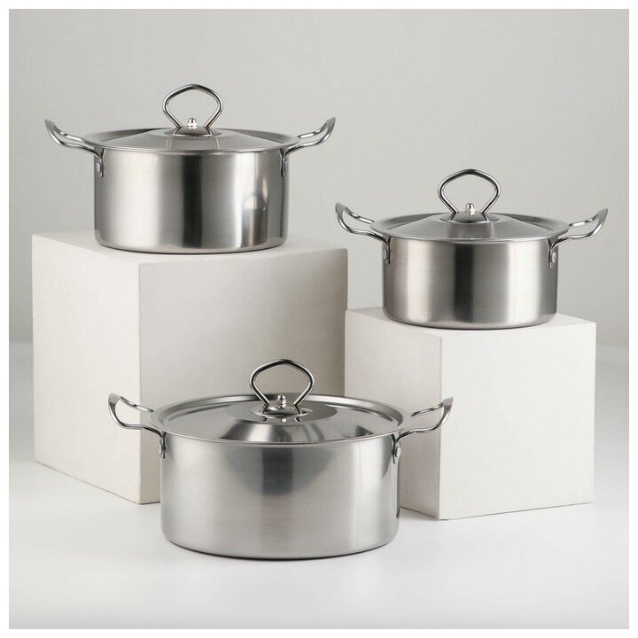 фото Набор кастрюль 3 шт "Классик" 16/18/20 см 3795405