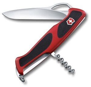 Нож перочинный VICTORINOX RangerGrip 63, 130 мм, 5 функций, с фиксатором лезвия, красный с чёрным