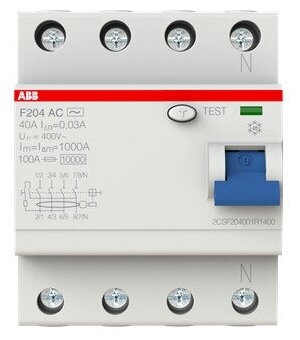 Узо abb f204 2csf204001r3400 40а 300 ма 4p тип ac 10 ка