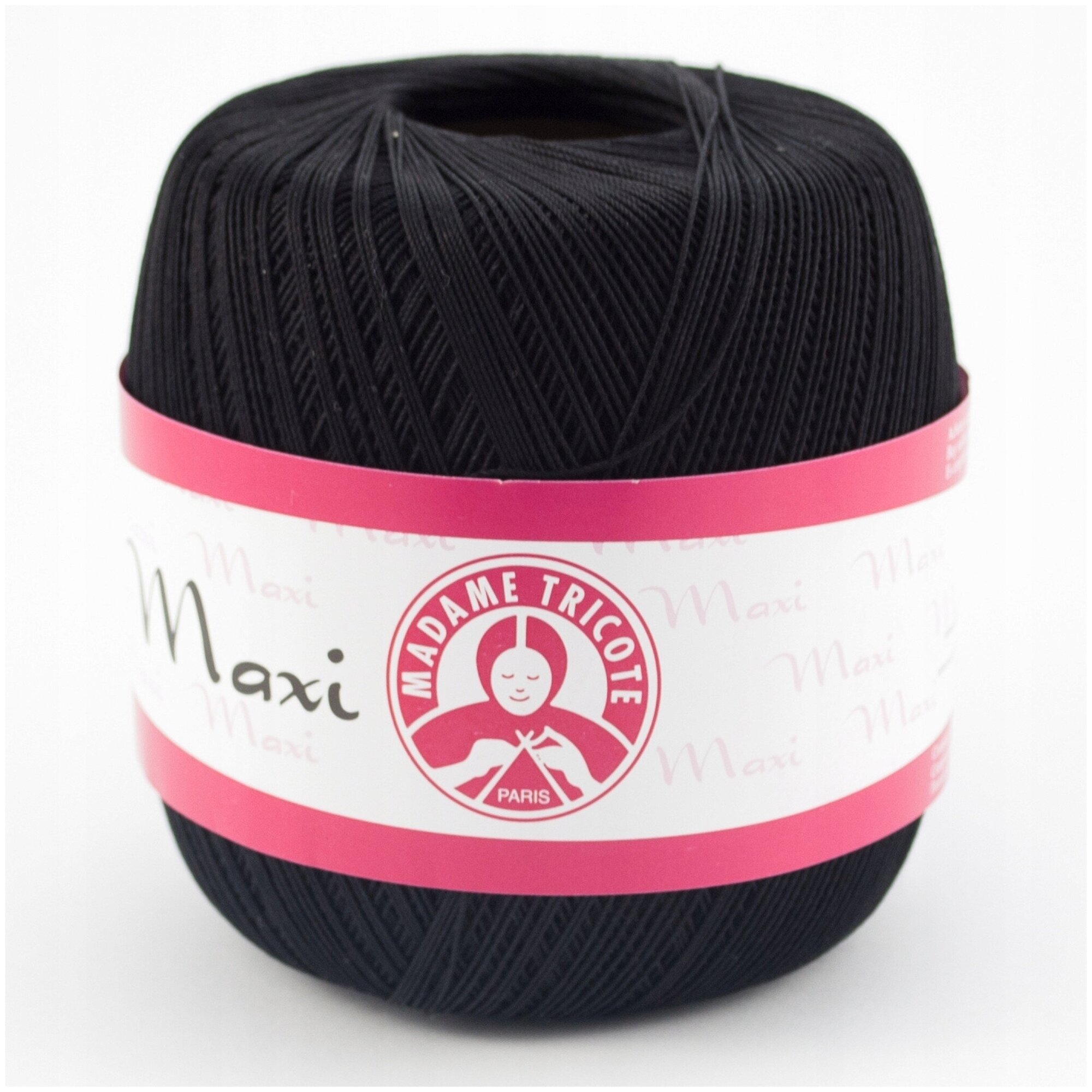 фото Пряжа для вязания Maxi (Макси) Madame Tricote, Турция, Состав: 100% хлопок, 100 гр./565м./3 шт./9999 черный