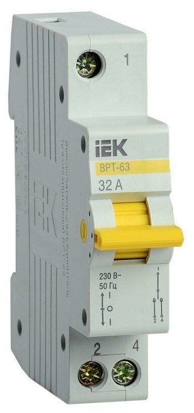 MPR10-1-032 Выключатель-разъединитель трехпозиционный 1п ВРТ-63 32А ИЭК Упаковка (12 шт.) IEK - фото №1