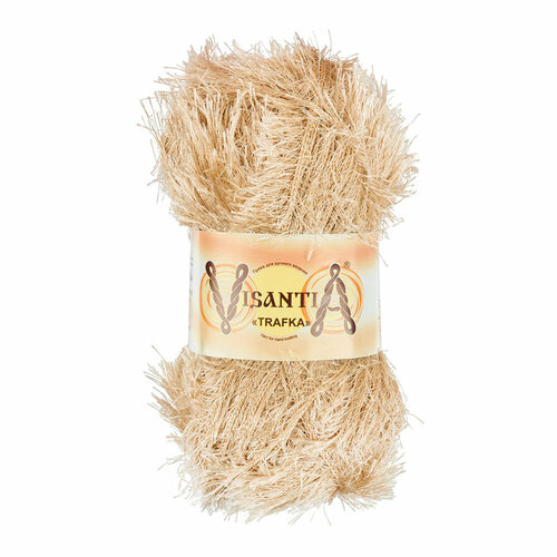 Пряжа VISANTIA "TRAFKA" 100% полиэстер 100 г 150 м №0100 т. бежевый