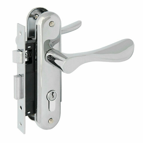 Ручка дверная с замком palladium al 1618 хром 1 ригель 9101₽