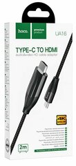 Кабель-переходник Hoco UA16 Type-C (папа) на HDMI 4K (папа) 2м чёрный