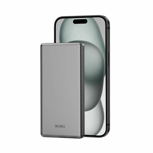 Внешний аккумулятор супертонкий 11 мм Wiwu Power Bank Wi-P013 Ultra Slim 10000 mAh Grey 3250₽