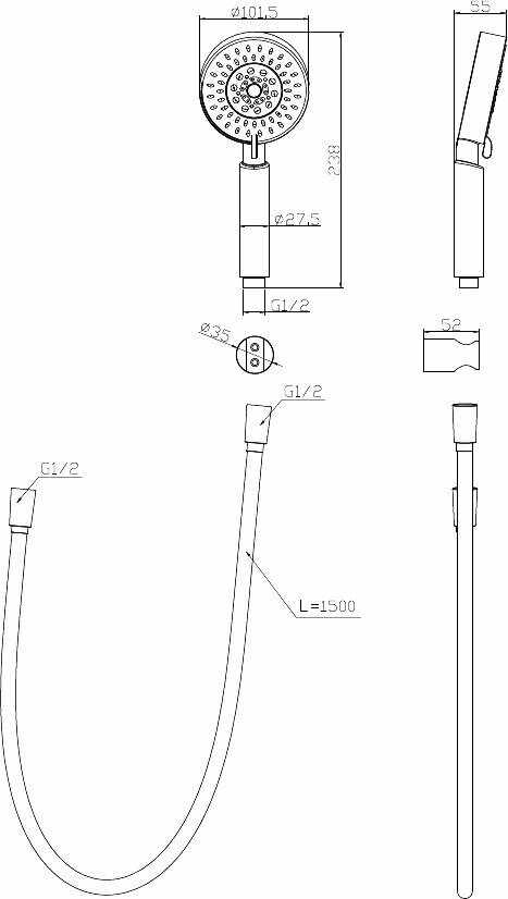 Душевая лейка BelBagno BB-DFS-5-CRM - фото №2