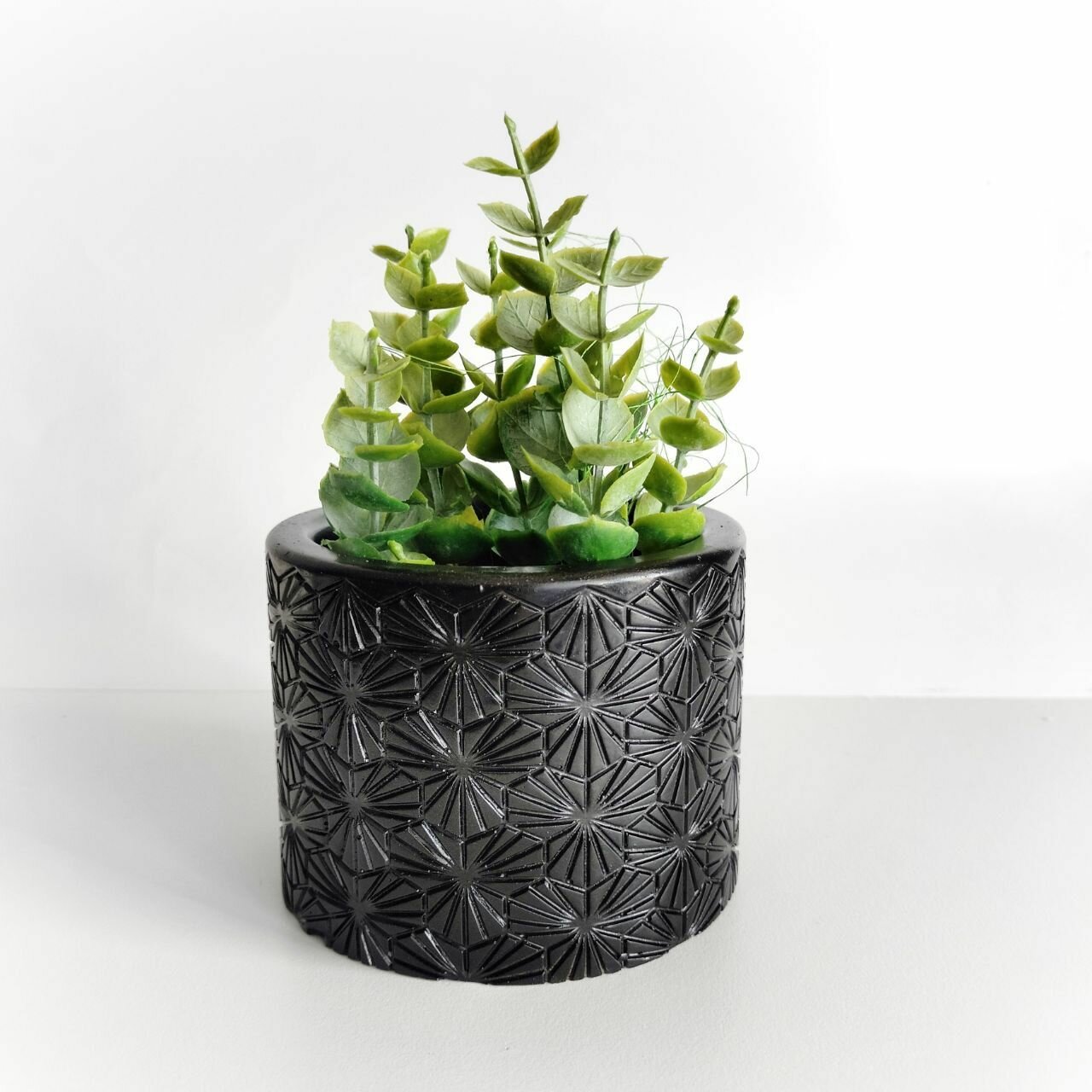 фото Горшок для мха, кактусов, кашпо суккулентов, из гипса, черный