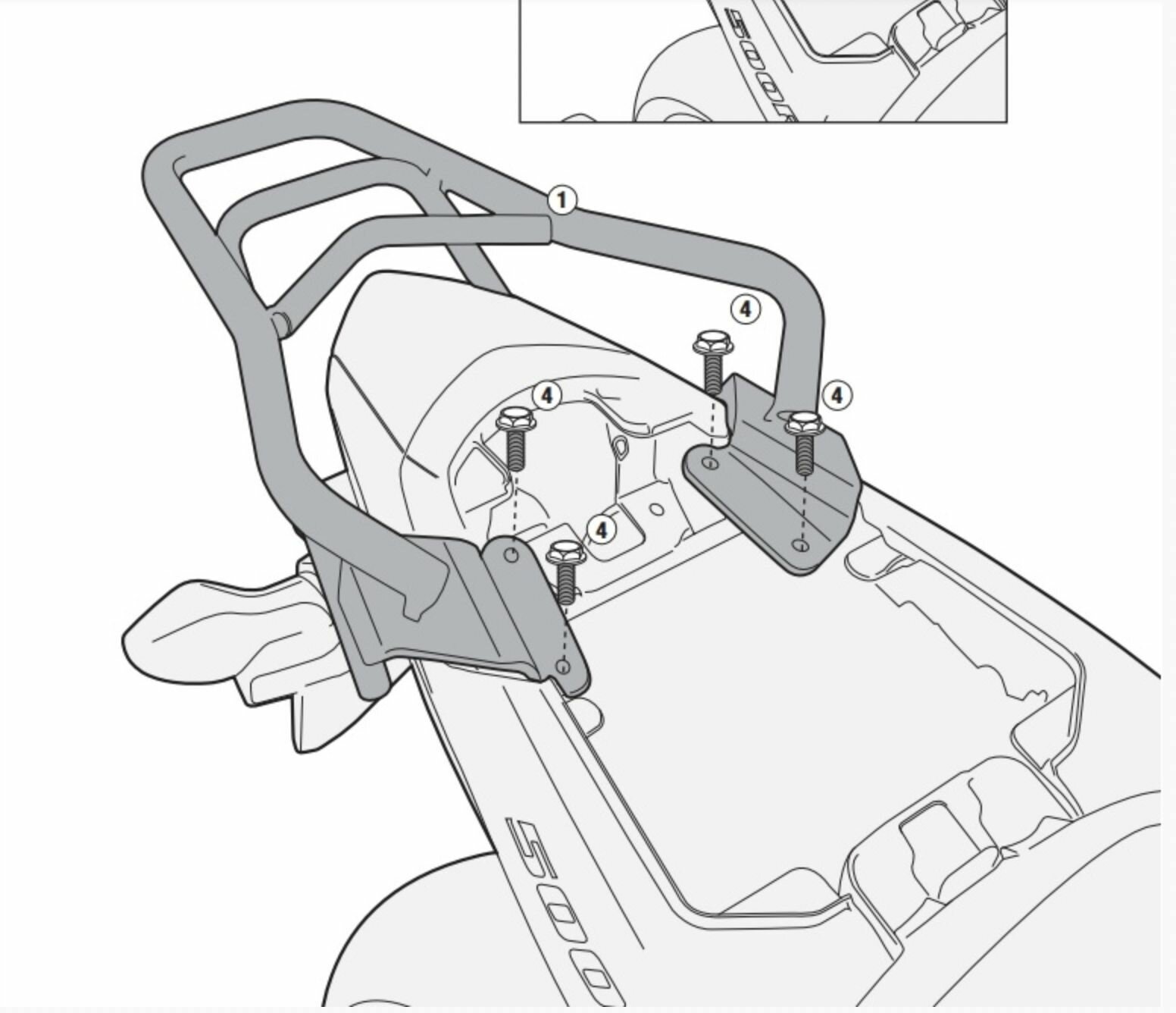 Крепление верхнего кофра GIVI SR1119 для HONDA CB500F '13-15 / CBR500R '13-15