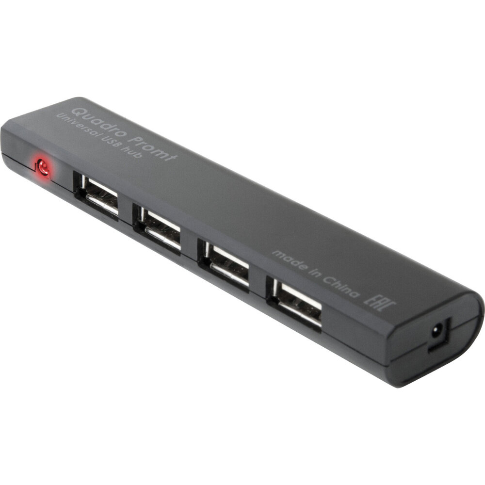 Хаб DEFENDER Quadro Promt USB 2.0 4 порта порт для питания черный 83200 упаковка 2 шт.