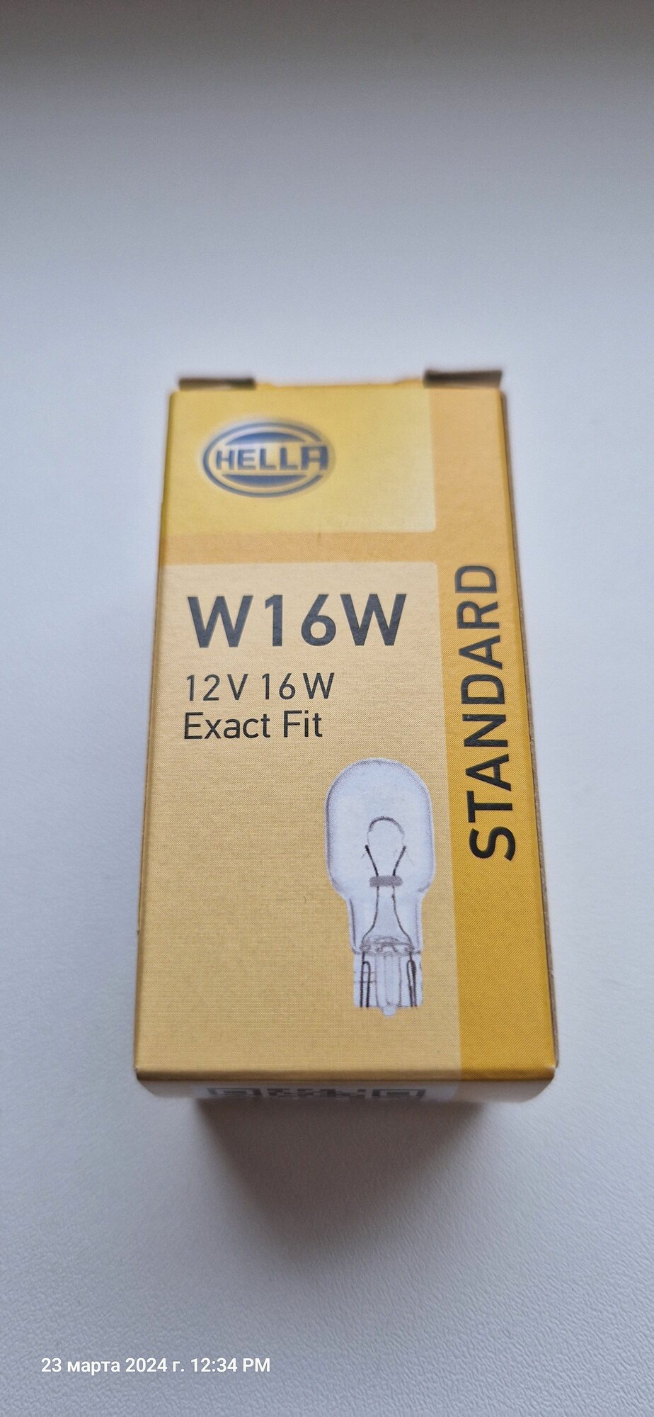 HELLA 2шт W16W Комплект ламп автомобильных накаливания W2.1x9.5d 12V