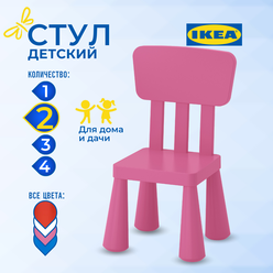 Детский стул икеа маммут (IKEA MAMMUT ), 39х36х67 см, 2 шт, розовый