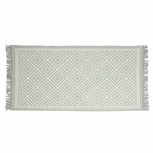 Коврик 80х150 см двусторонний с бахромой акрил бело-серый Узор Carpet 2690₽