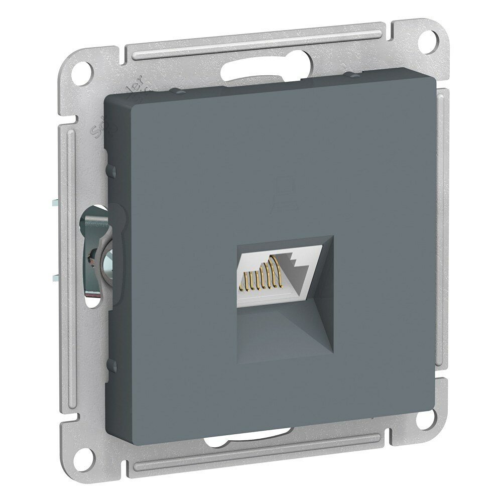 AtlasDesign ATN000783 Розетка компьютерная (RJ45, под рамку, скрытая установка, грифель) Schneider Electric - фото №3
