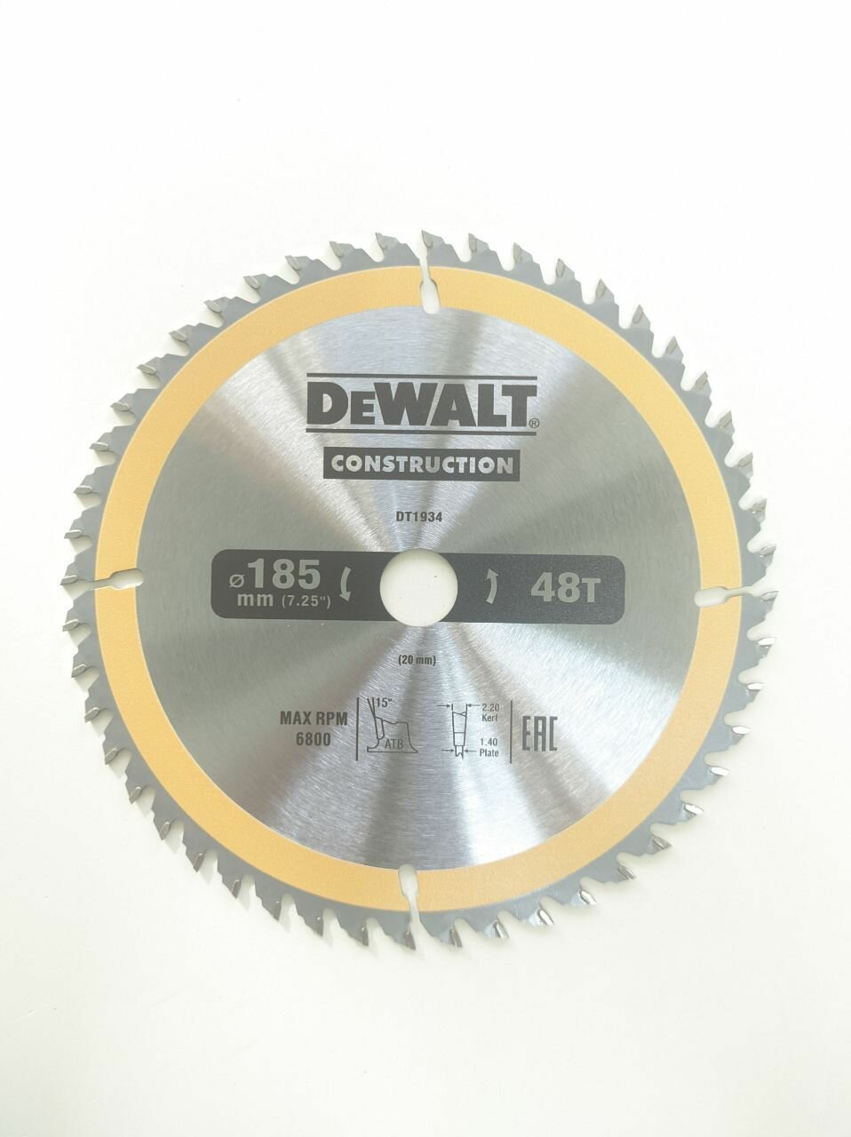 Пильный диск CONSTRUCT (185х20 мм; 48 ATB) DEWALT DT2105