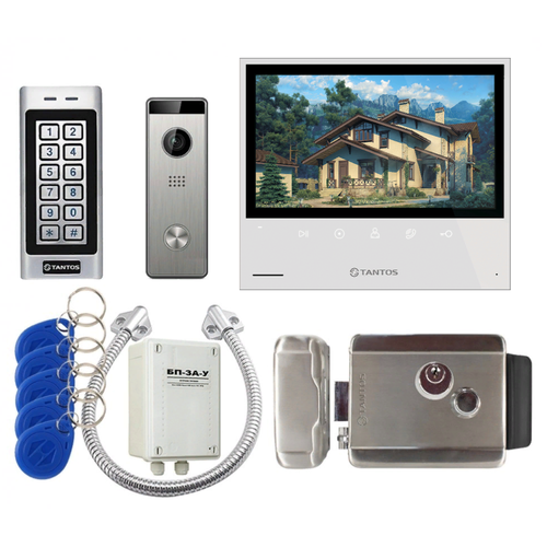 Комплект видеодомофона для дома Tantos Selina HD M и Triniti HD c замком и кодонаборной панелью
