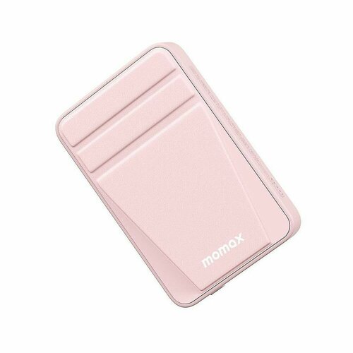 Повербанк Momax QMAG POWER15 Wonderful Magnetic Stand Wireless Charging Power Supply 10000mAh - Pink 6140₽