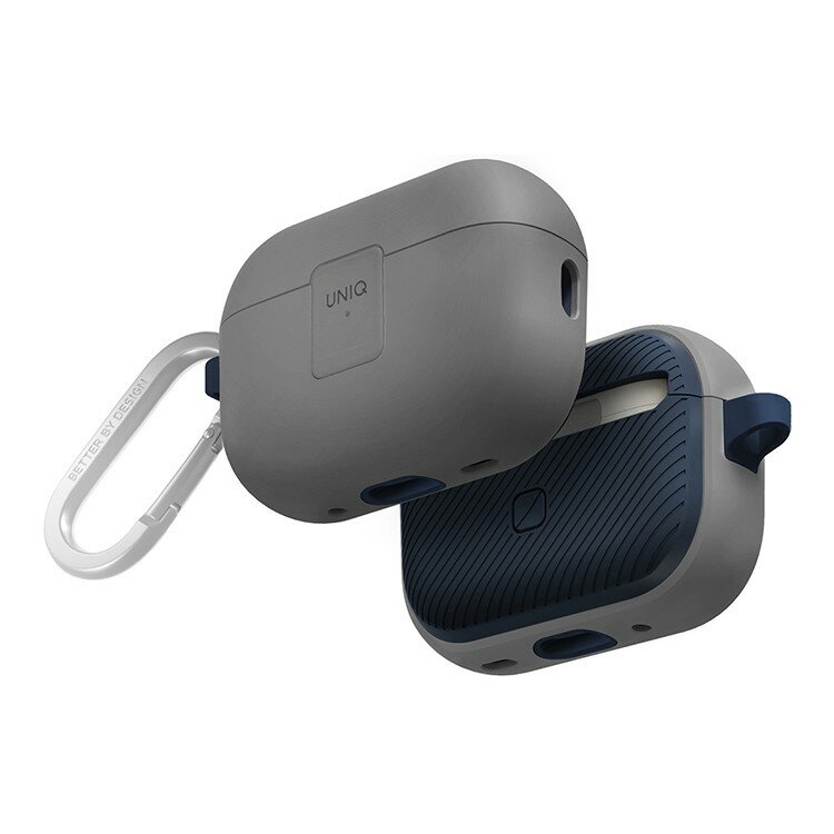 Uniq чехол для Airpods Pro 2, CLYDE Lock case Chalk Grey/Marine Blue