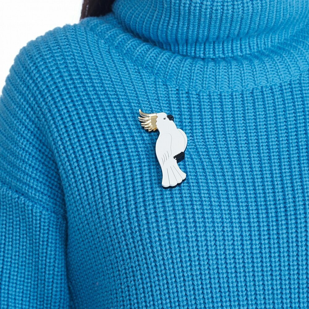 Брошь MONOLAMA, белый/золотой — фото 1