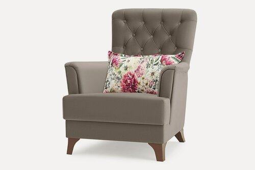 Изображение товара Кресло Hoff Сиеста, 83х92х82,5 см, с подушками, обивка велюр, цвет серый